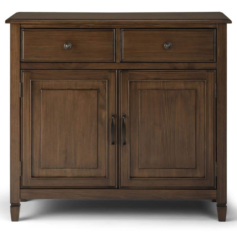 Simpli Home Connaught 40"W Solid Wood 2-Shelf Entryway Storage Cabinet with 2 Storage Drawers & Reviews | Wayfair