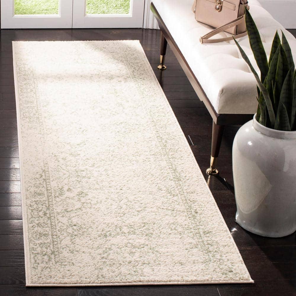 Adirondack ADR109 Machine Made Indoor Runner - Ivory/Sage - 2'6"x12' - Safavieh