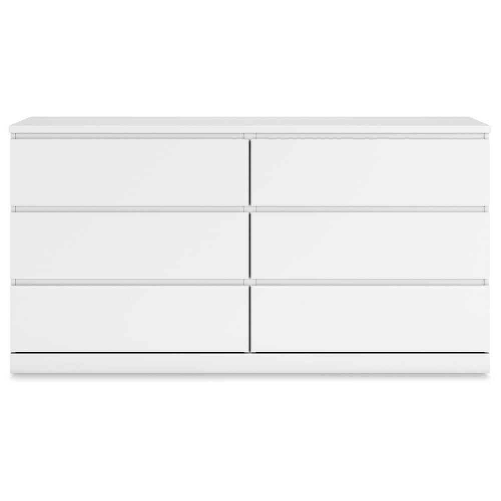 Signature Design by Ashley Onita Modern 6 Drawer Dresser, White