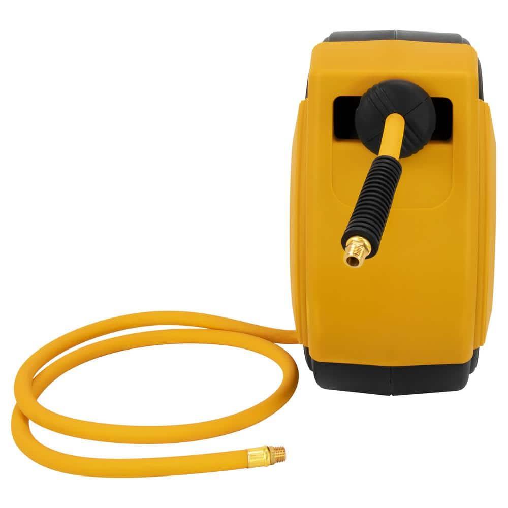 DEWALT 3/8 in. x 50 ft. Enclosed Air Hose Reel, Automatic, Retractable Air Hose Reel, 300 PSI MAX, Durable Retractable Air Hose for Efficient Use in Workshops and Garages