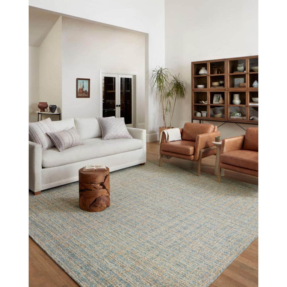 Polly I Hand-Tufted Wool Rug by Chris Loves Julia x Loloi - Blue and Sand / 2' x 5'