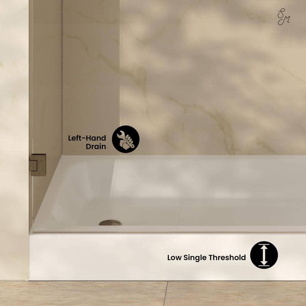 Voltaire 60 X 30 Shower Pan Base With Left Drain In Glossy