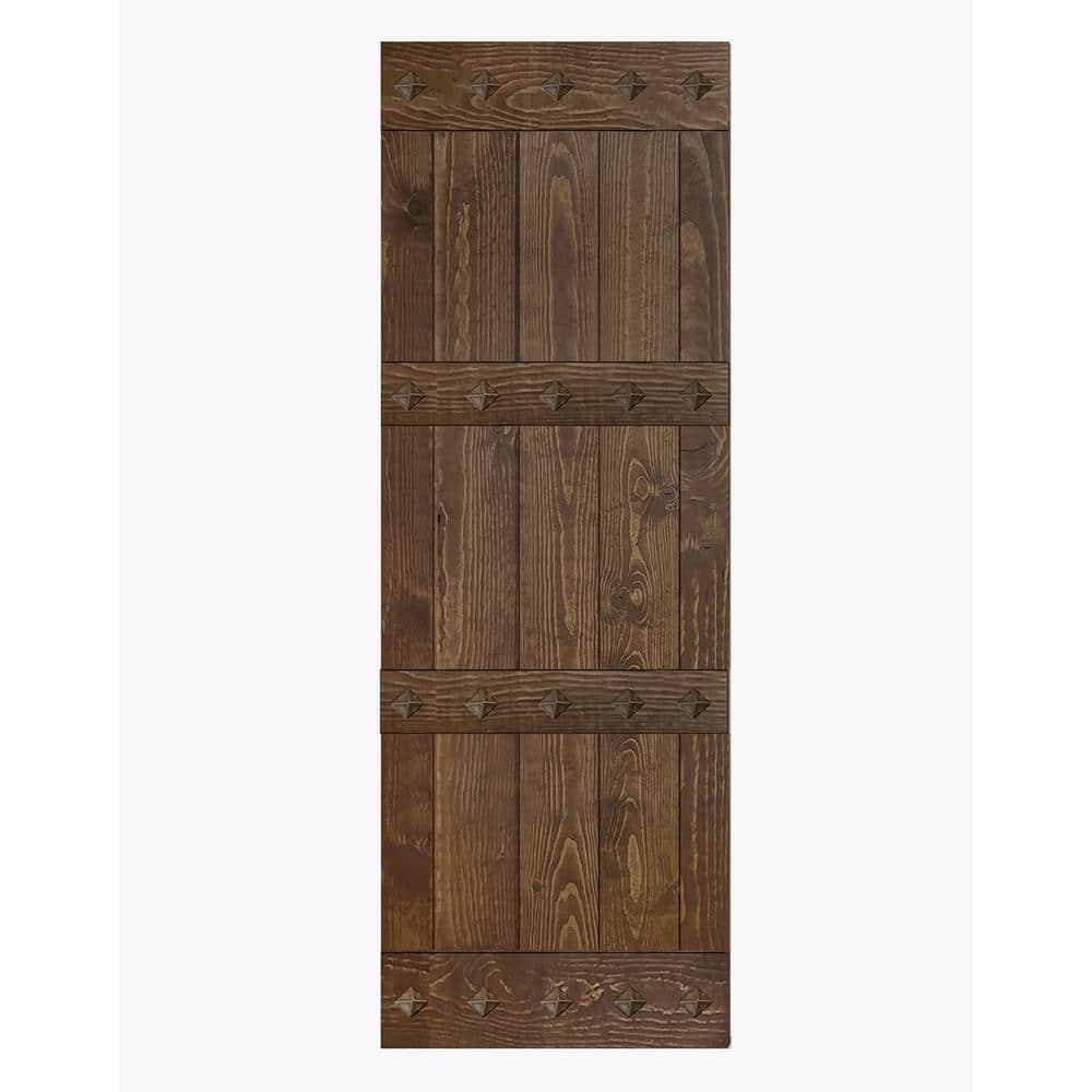 IsLife 84'' Solid Wood Paneled Matte without Installation Hardware Kit Barn Door