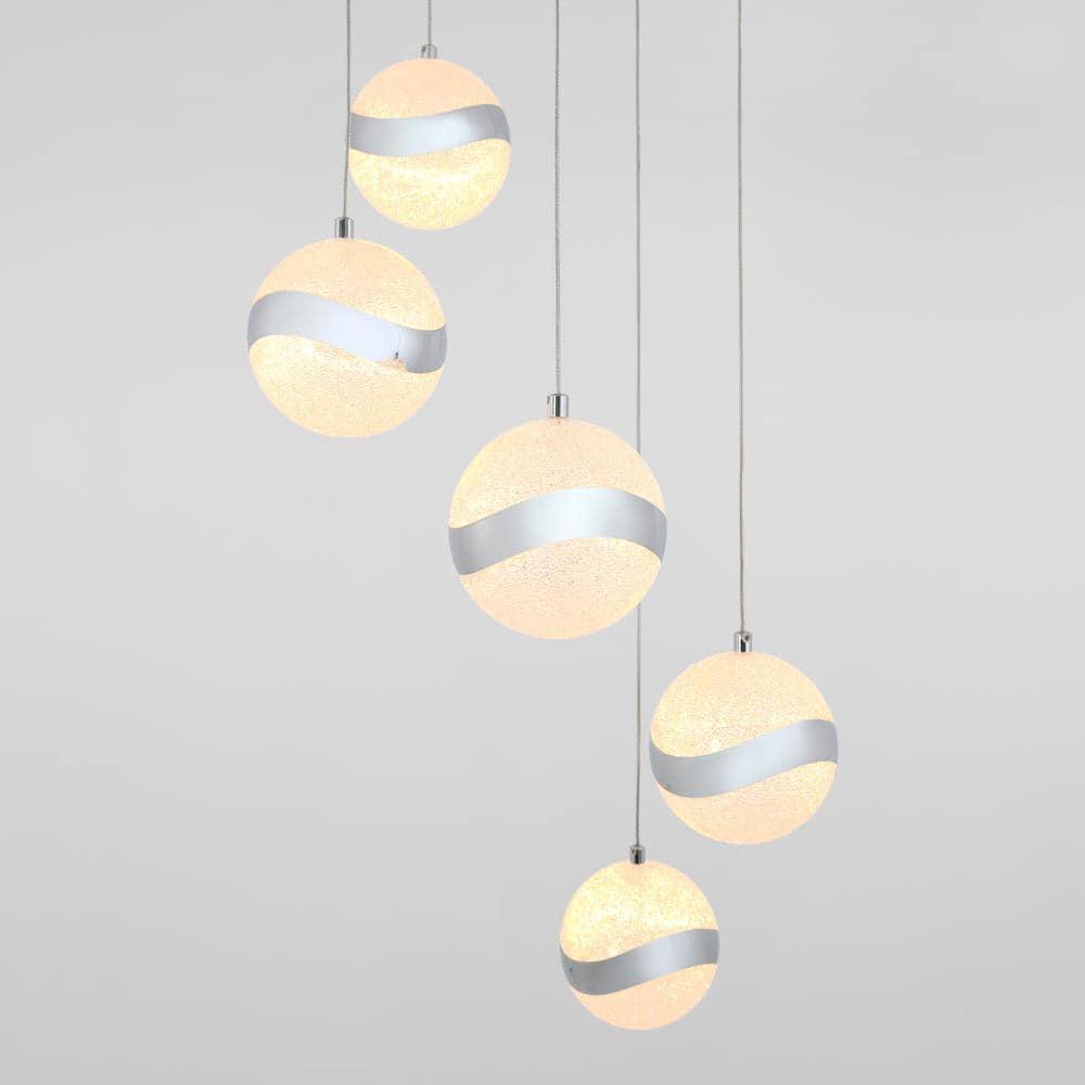 5 - Light Chrome LED Sphere Pendant