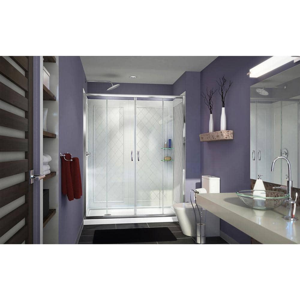 Visions 60" x 30" x 76.75" Sliding Frameless Shower Door