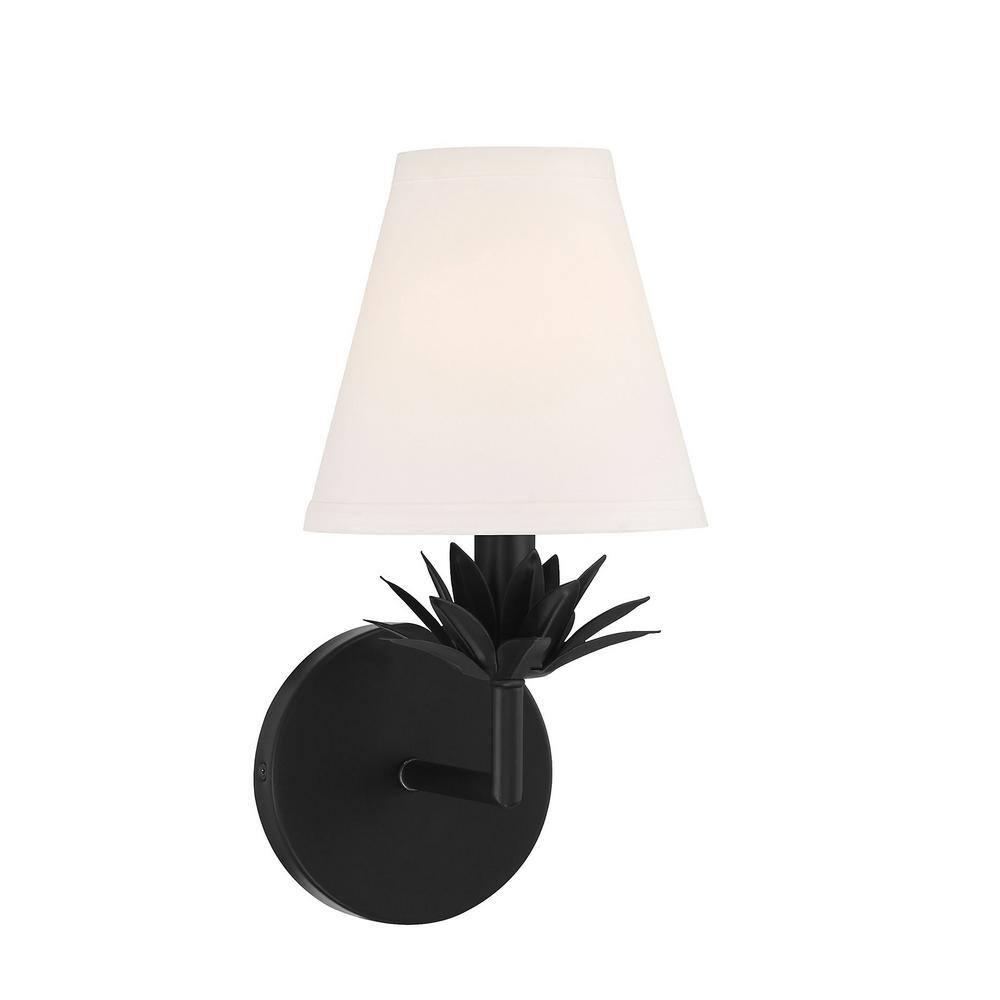 Trade Winds Rosalie 1-Light Wall Sconce in Matte Black