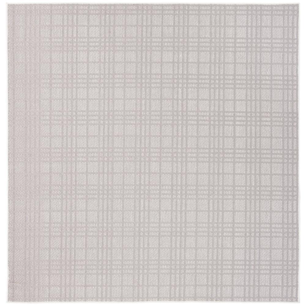 Bermuda BMU802 Power Loomed Indoor/Outdoor Machine Washable Area Rug - Ivory/Light Grey - 5'3"x5'3" - Safavieh