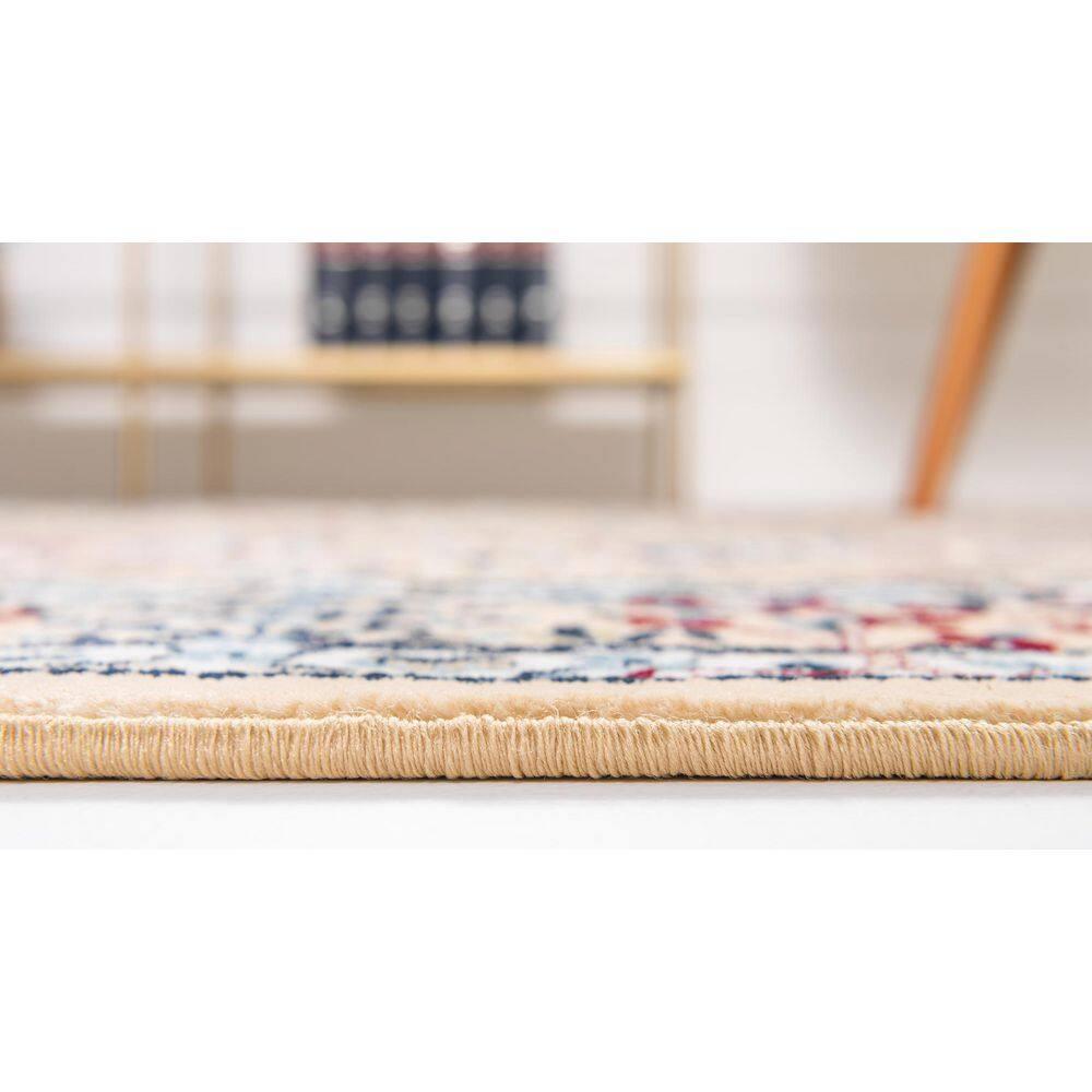Unique Loom Narenj Collection Area Rug - Bristol (5' 1" x 8' Rectangle Beige/Blue)