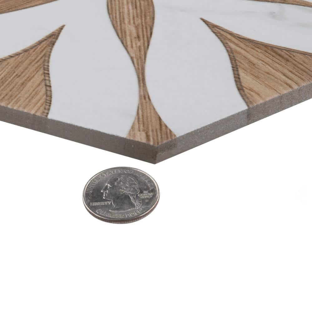 Llama Flower Loire 8-5/8 In. X 9-7/8 In. Porcelain Floral Look Wall & Floor Tile