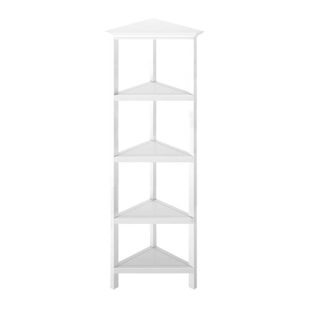 NewRidge 4-Tier Corner Wooden Bookcase White