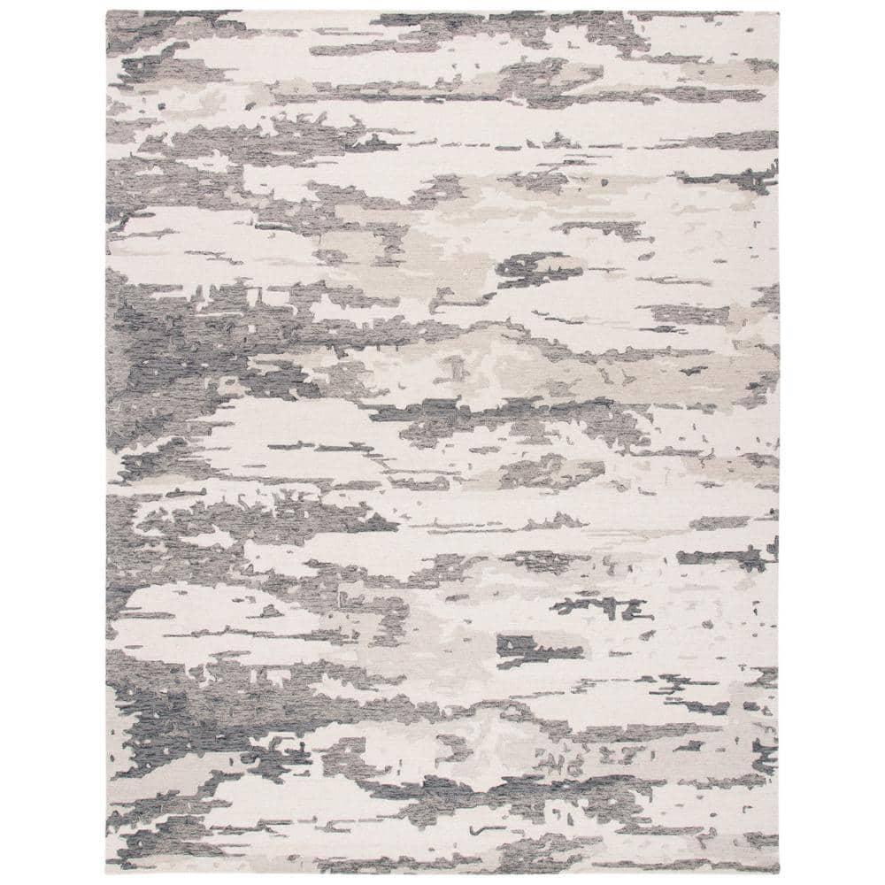 Abstract ABT465 Handmade Indoor Area Rug - Charcoal/Ivory - 10'x14' - Safavieh