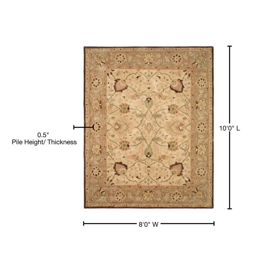 SAFAVIEH Anatolia Venice Traditional Wool Area Rug, Ivory/Brown, 8' x 10'