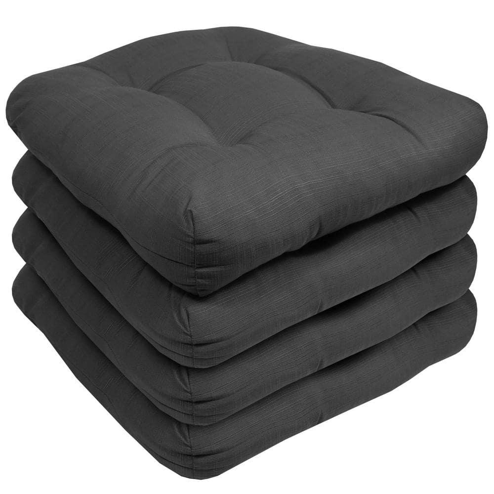 Premium Patio Tufted Outdoor Solid Chair Cushions, 19" x 19"