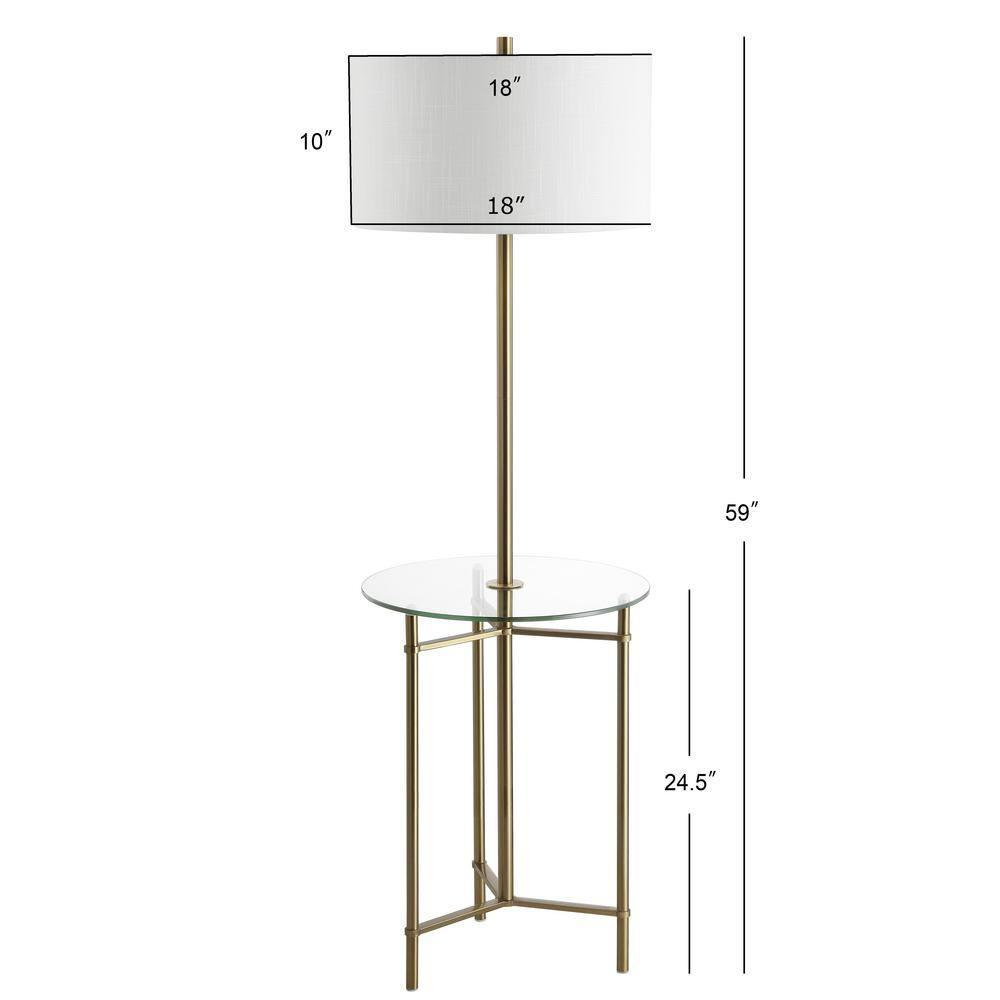 Jonathan Y Charles Metal/Glass Led Side Table And Floor Lamp