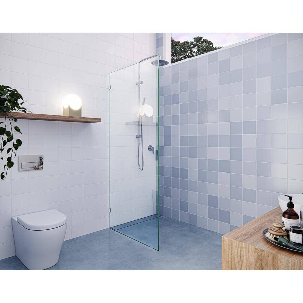 Vela 33 in. x 78 in. Fully Frameless Single Fixed Shower Panel