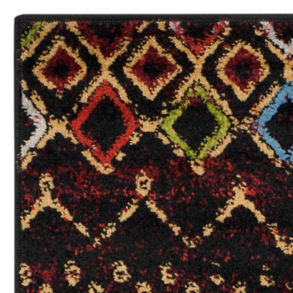 Amsterdam AMS108 Power Loomed Indoor Runner Rug - Black/Multi - 2'3"x10' - Safavieh
