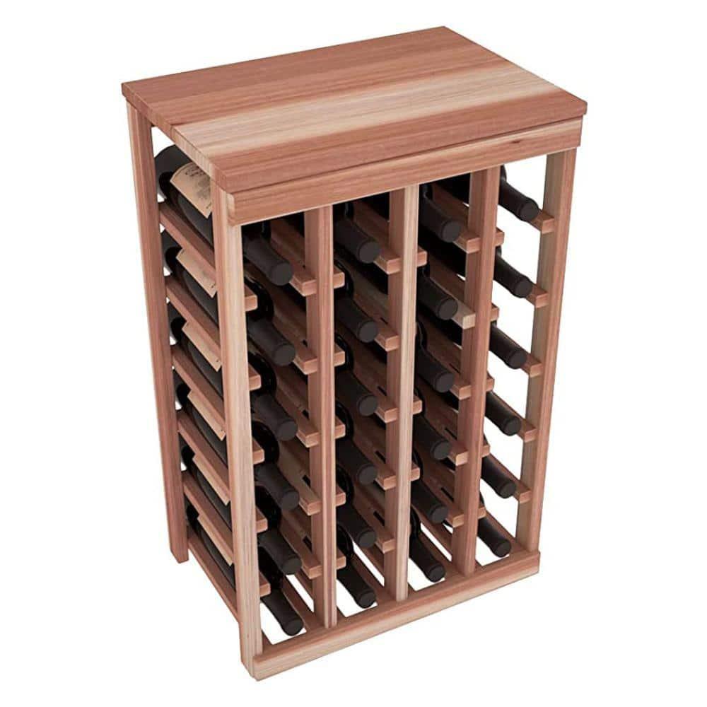 Wine Racks America Living Series Table Top Wine Rack - Durable and Modular Wine Storage System, Redwood Unstained - Holds 24 Bottles