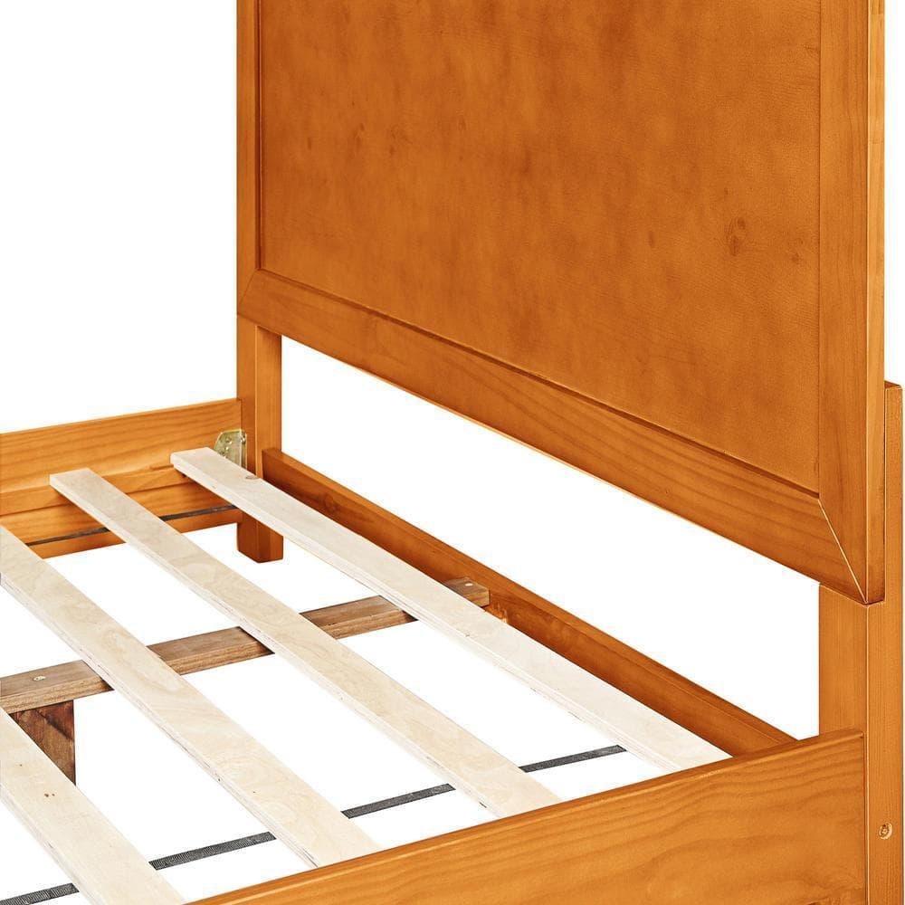 Camden Isle Oxford Platform Bed | Paneled Headboard | Low Profile | Queen, Cherry