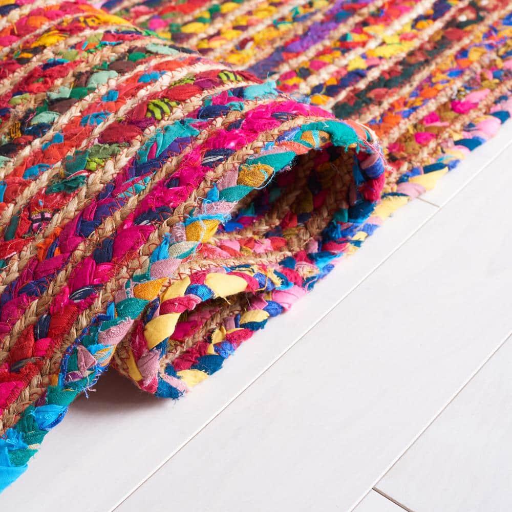 Braided BRD262 Hand Braided Runner Rug - Natural/Multi - 2'3"x9' - Safavieh.