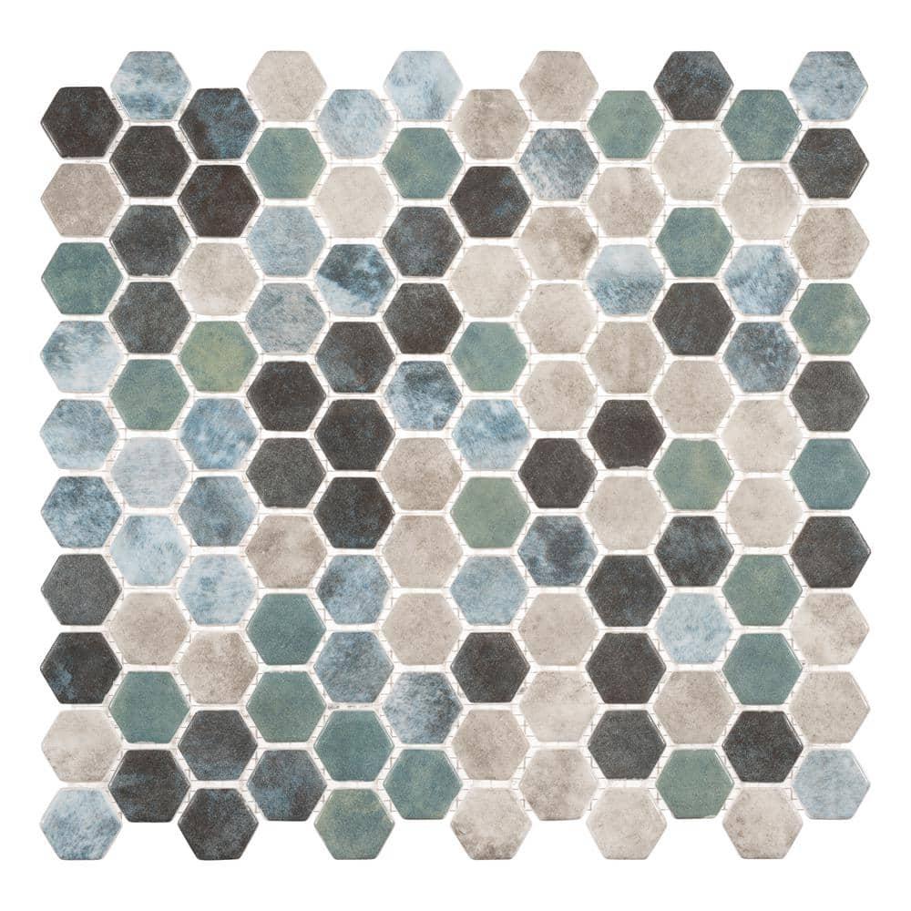 Trillions Hexagon Honeycomb Glass Mosaic Kitchen Backsplash, Bathroom, Shower, Pool, Wall and Floor Tile