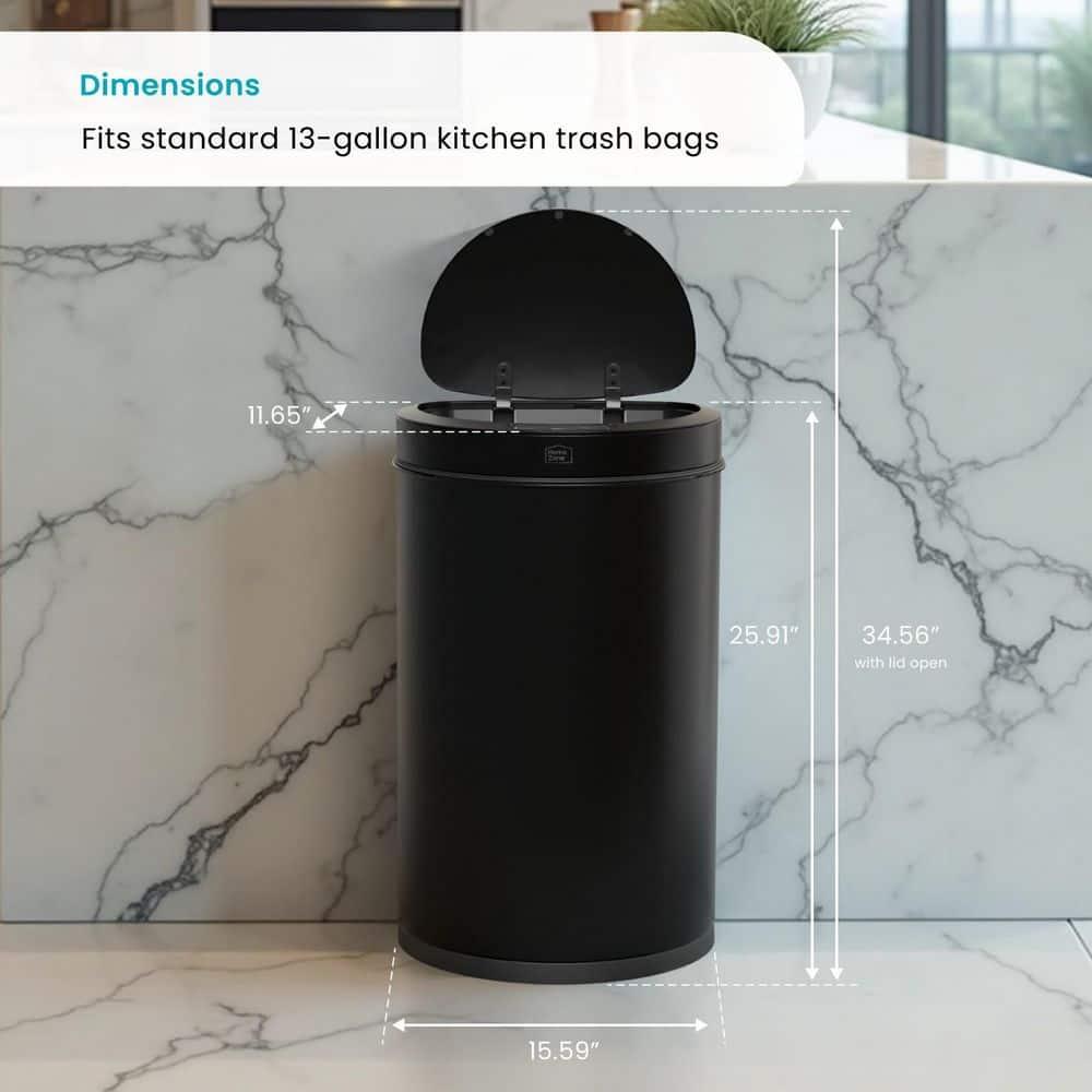 Home Zone Living 13 Gallon Automatic Trash Can With Motion Sensor, Black
