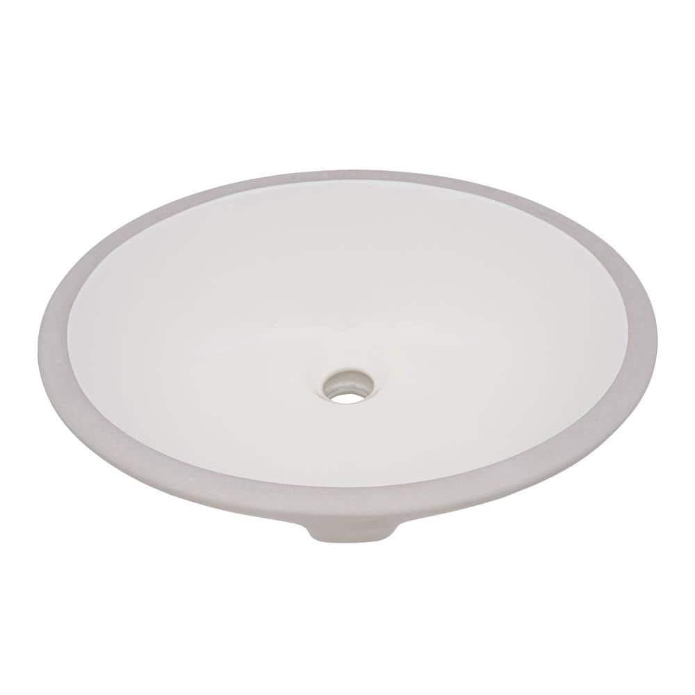 Ruvati 16 x 13 inch Undermount Bathroom Sink Oval Porcelain Ceramic with Overflow