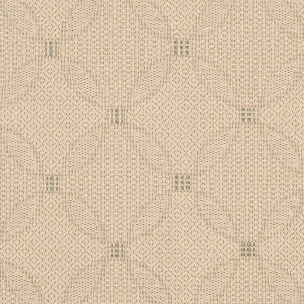 Courtyard CY1502 Power Loomed Indoor and Outdoor Area Rug - Natural/Olive - 5'3" Round - Safavieh