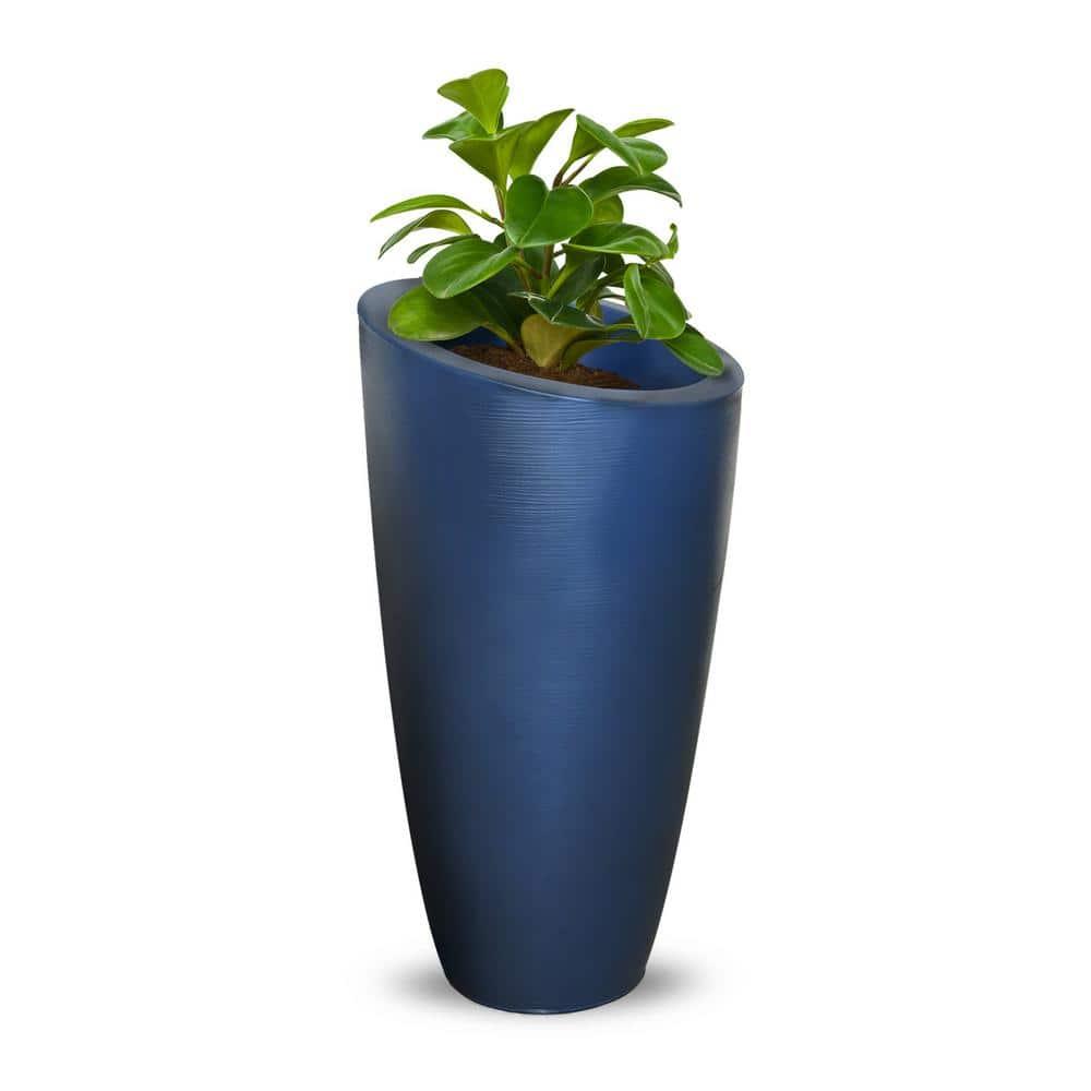 Neptune Blue Tall Polyethylene Outdoor Planter