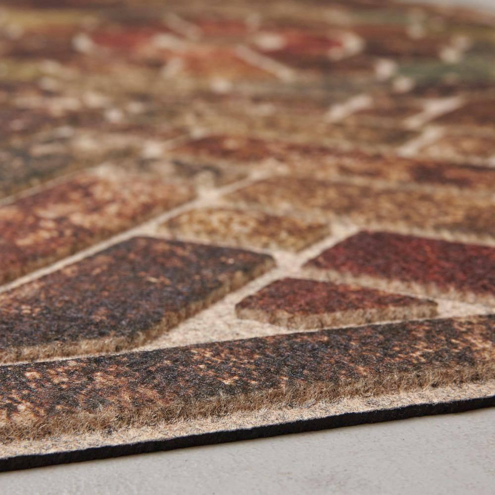 Mainstays Stone Estate Low Pile Moisture Absorbent Polyester Rubber Backed Floral Indoor/Outdoor Doormat, Multi, 2’ x 4’