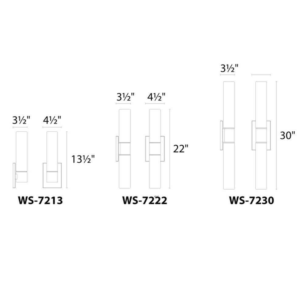 22-Inch Chrome LED Outdoor Wall Light with Opal Glass Shade