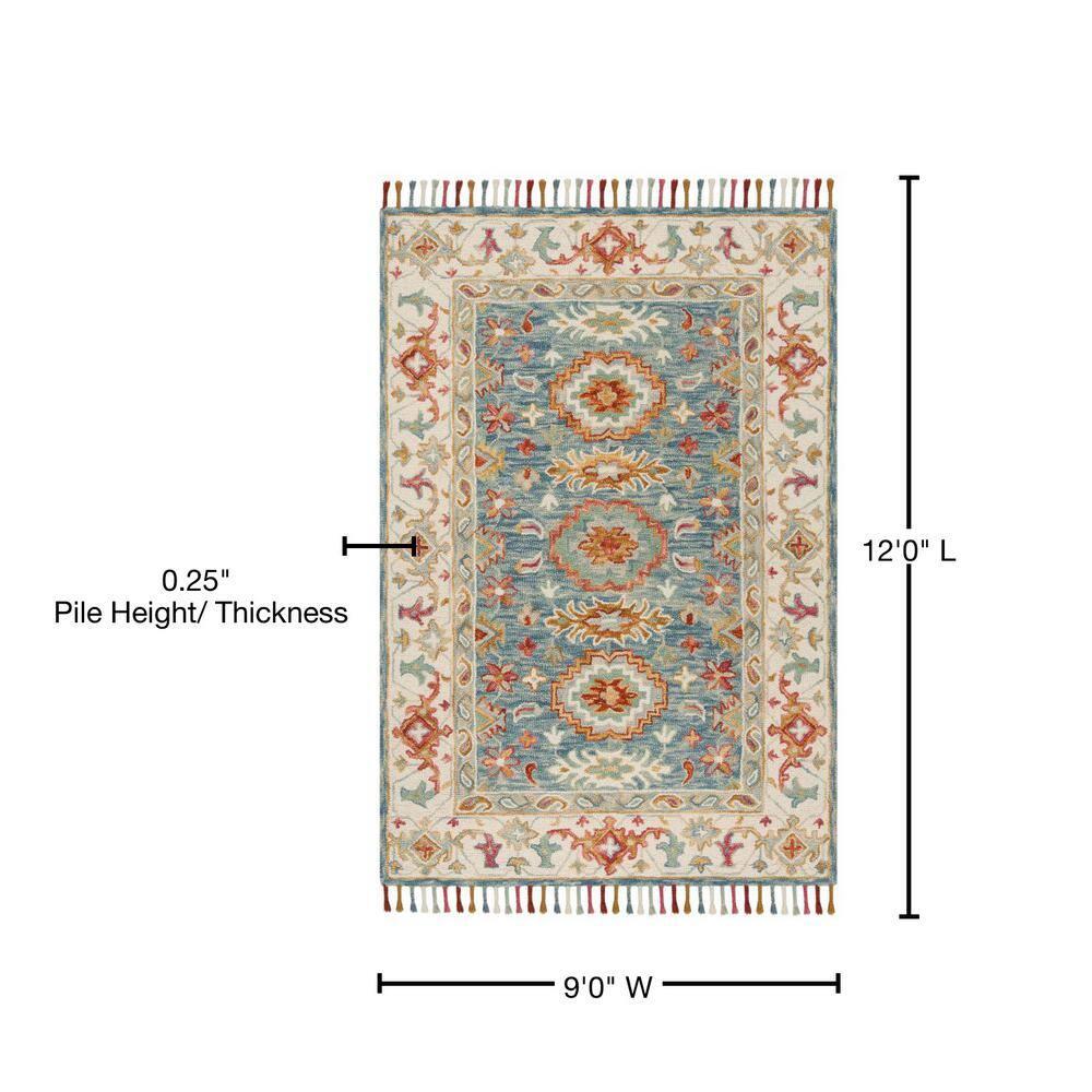 Aspen APN117 Hand Tufted Indoor Area Rug - Blue/Ivory - 9'x12' - Safavieh