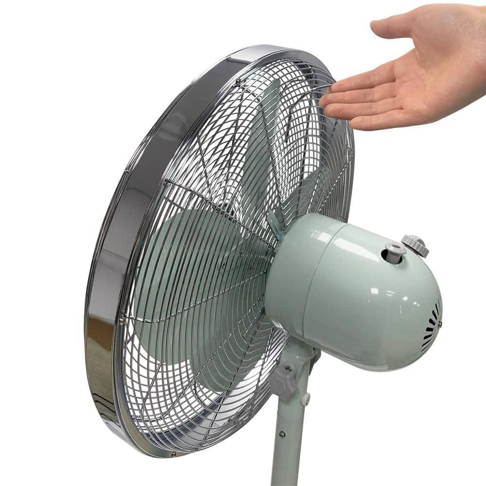 Good Housekeeping All-Metal 3-Speed 16" Oscillating Conference Room Pedestal Fan with Telescopic Height Adjustment (Multiple Finishes Available)