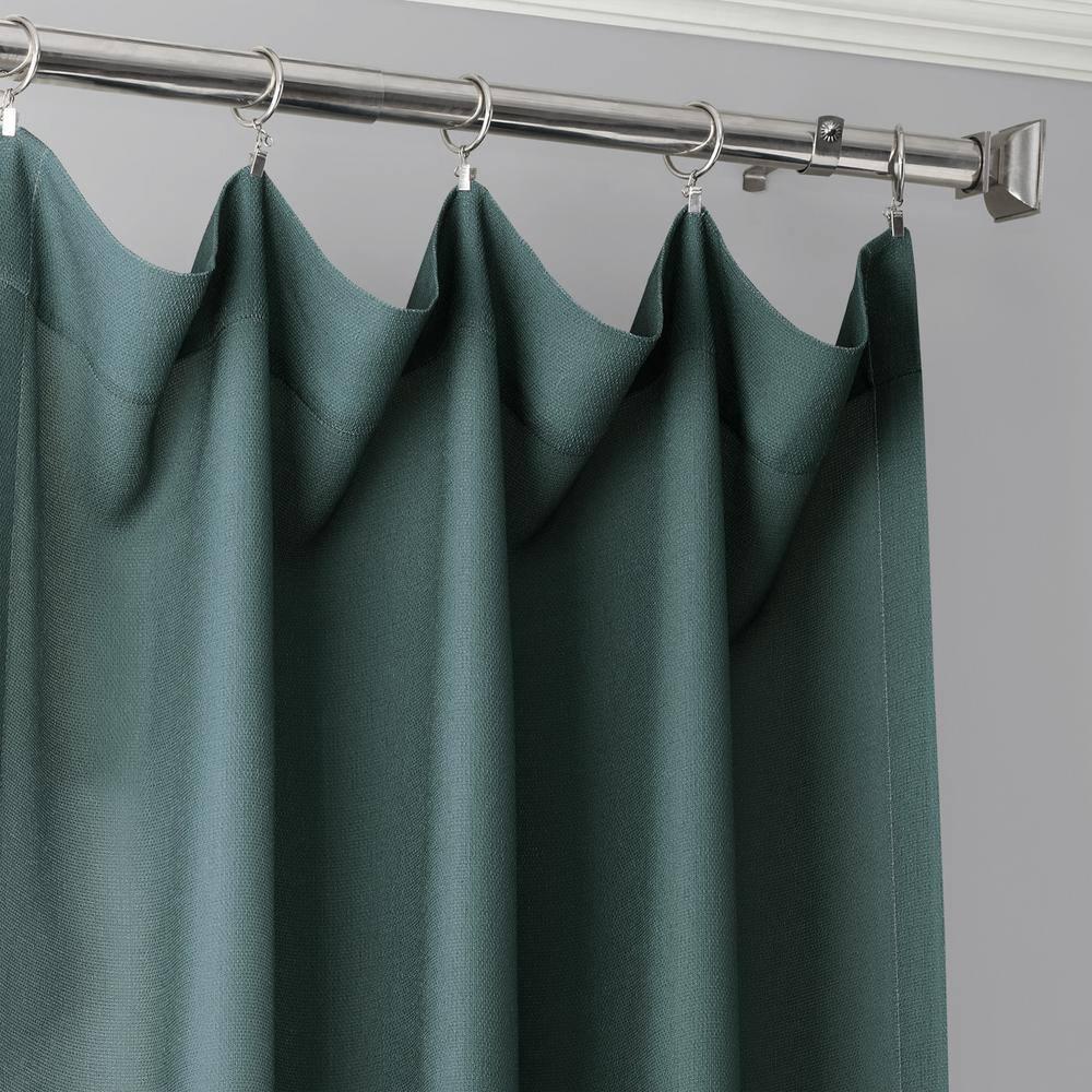 Ombre Aqua Faux Linen Sheer Curtain (1 Panel), Ombre Aqua, 50W X 108L