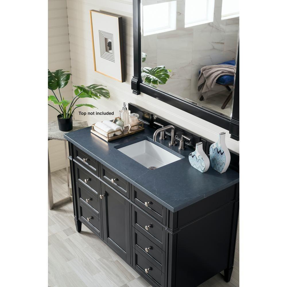 Black Onyx 48" Plywood Single Bathroom Vanity Base with Backsplash