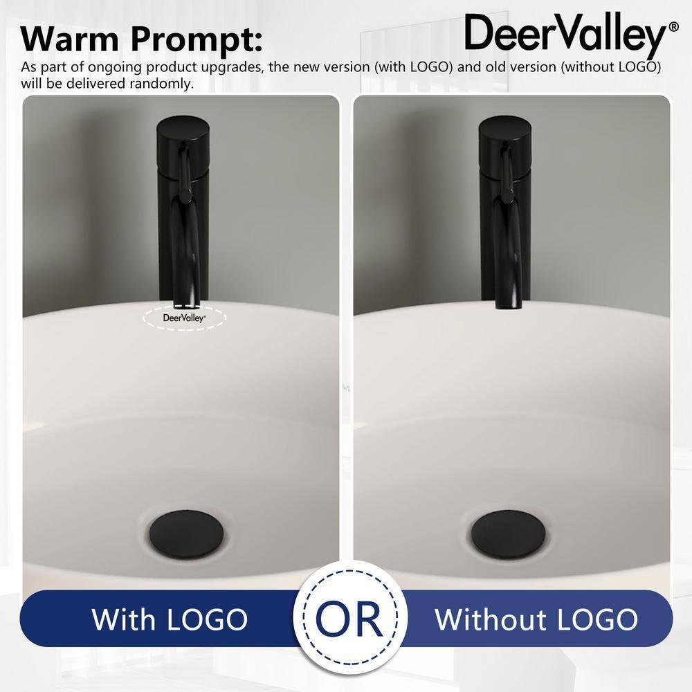 DeerValley 19.7'' x 14'' White Oval Vitreous China Vessel Bathroom Sink