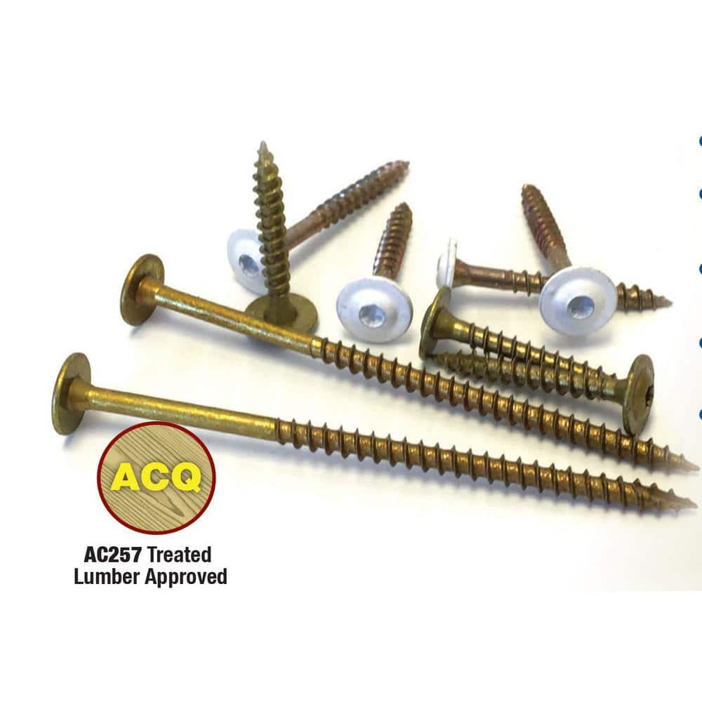 GRK Fasteners 10079 Cabinet Screw, #8 Thread, 2-1/2 in L, Low-Profile, Washer Head, Star Drive, Steel