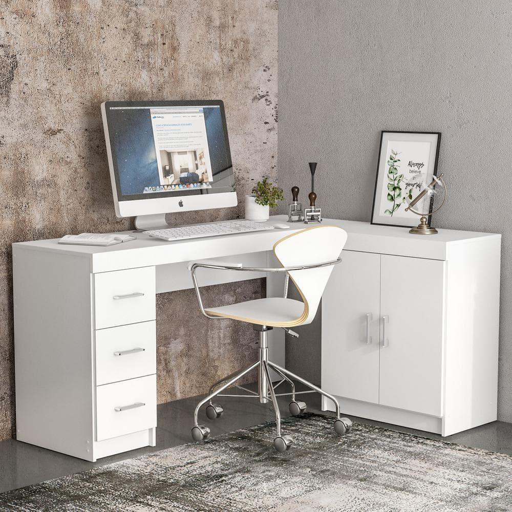 Mayne Corner Desk White - Polifurniture