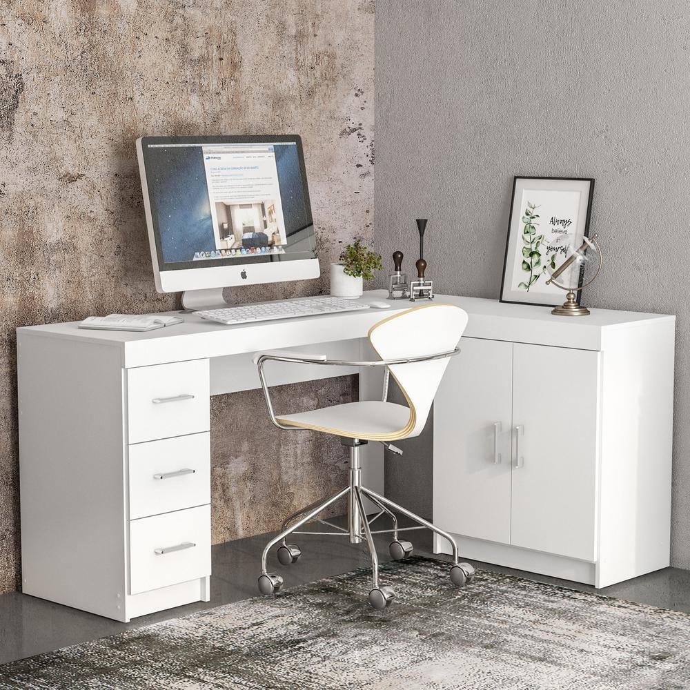 Mayne Corner Desk White - Polifurniture