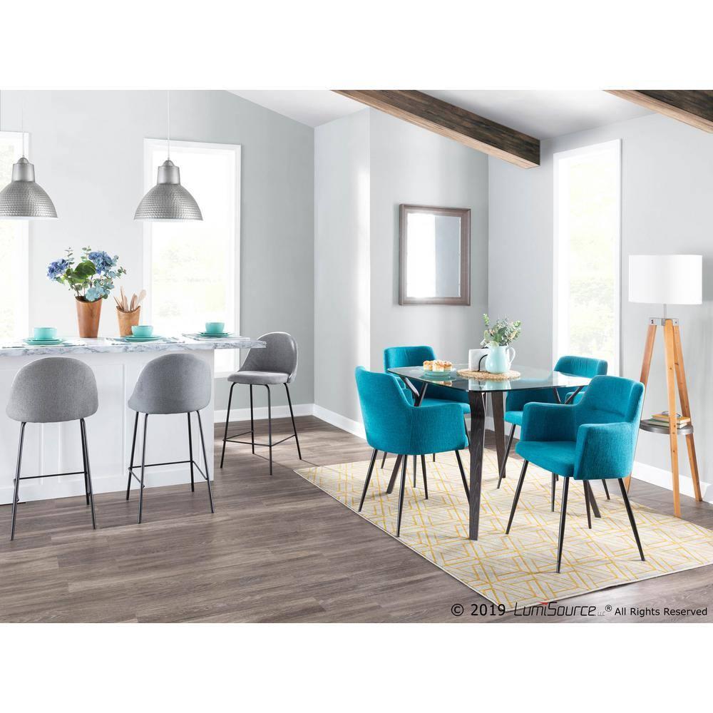 LumiSource Set of 2 Andrew Contemporary Dining/Accent Chair Teal