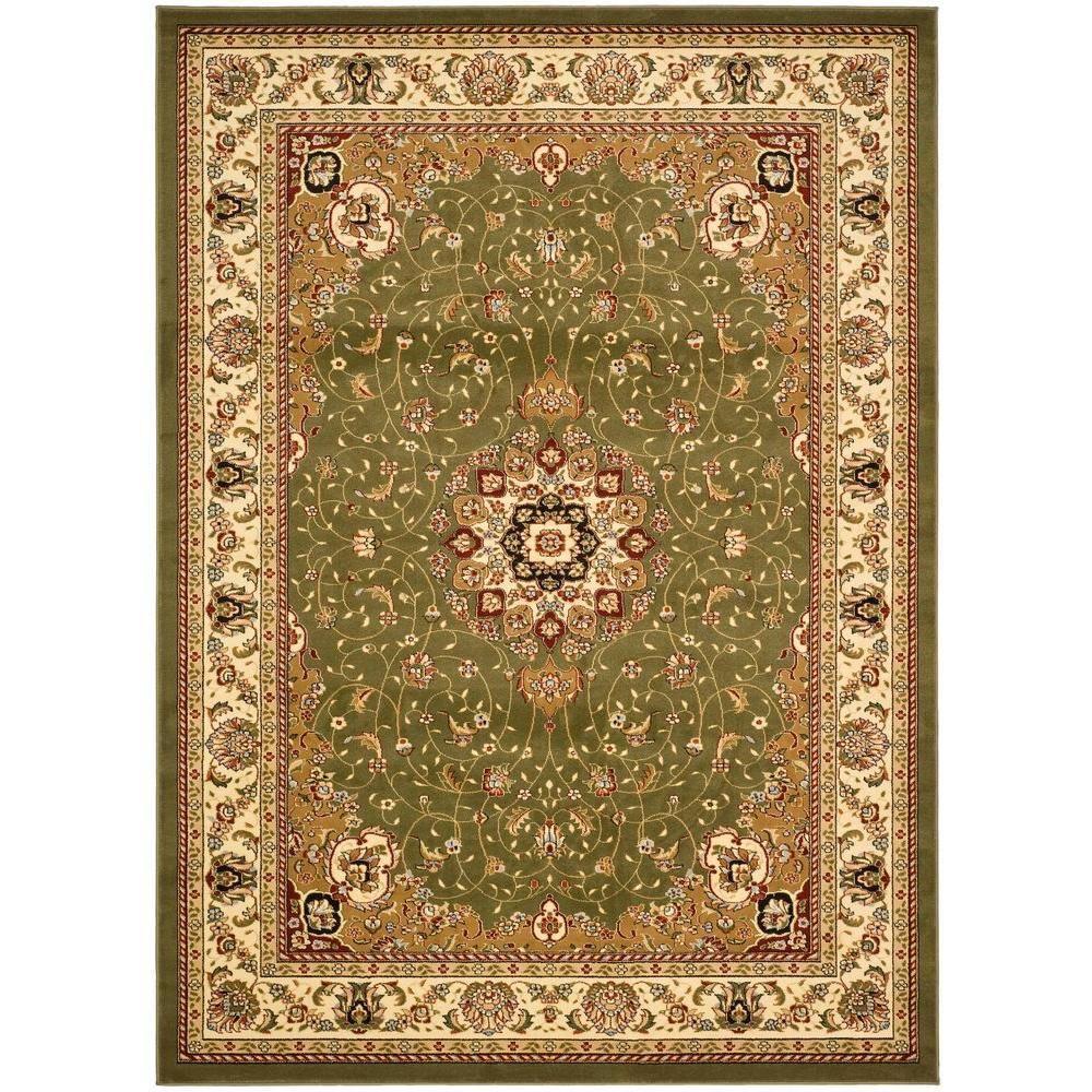 SAFAVIEH Lyndhurst Gabriella Traditional Bordered Area Rug, Sage/Ivory, 9' x 12'