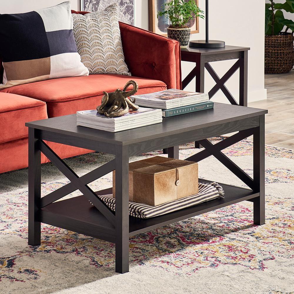 ClosetMaid X-Frame Furniture Two-Tier Coffee Table with Shelf