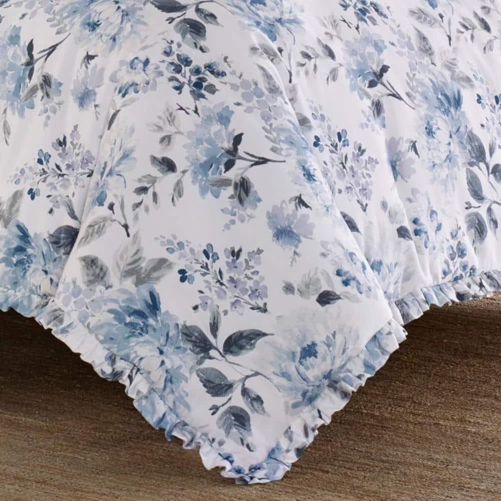 Laura Ashley Laura Ashley Chloe Blue Cotton Comforter Set