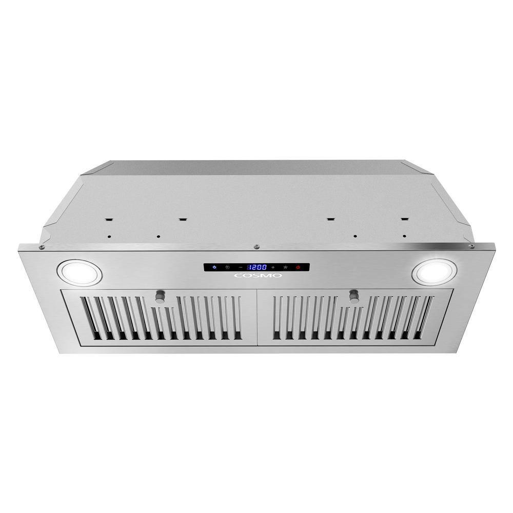 Cosmo 30 in. Lumin Collection Ducted Insert Range Hood, Touch Controls, LED Lights, Permanent Filters, Stainless Steel