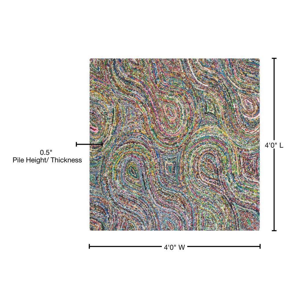 Nantucket NAN517 Hand Tufted Area Rug - Multi - 4'x4' - Safavieh.