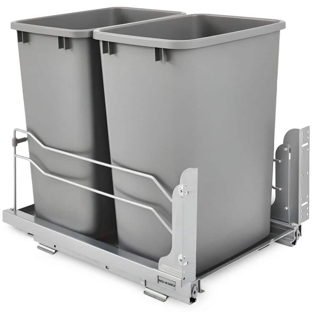 Rev-A-Shelf Double Pull Out Trash Can 35 Qt with Soft-Close