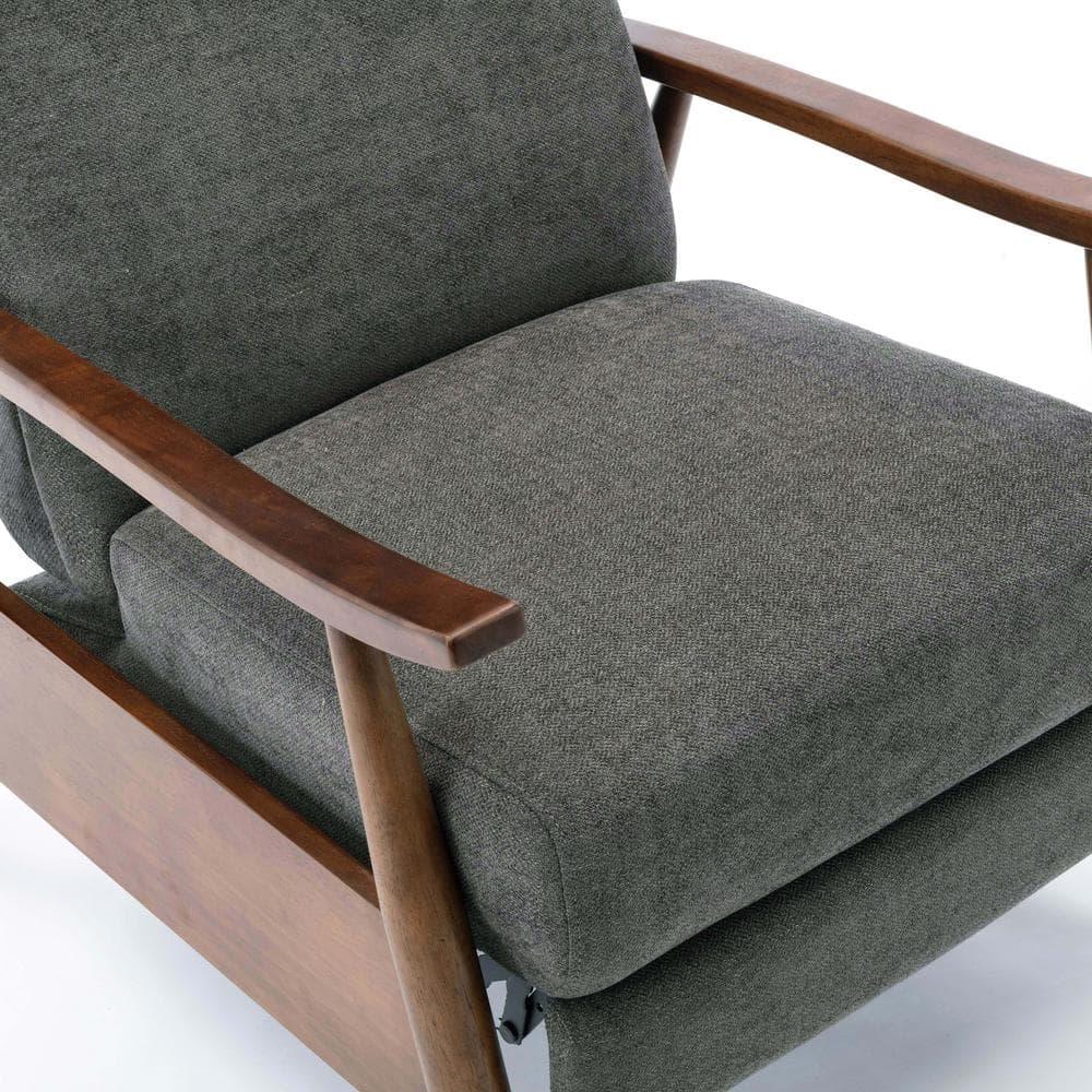 Comfort Pointe Soren Press-Back Recliner Charcoal: Upholstered Polyester, Wood Frame, Foam Fill, Spot Clean