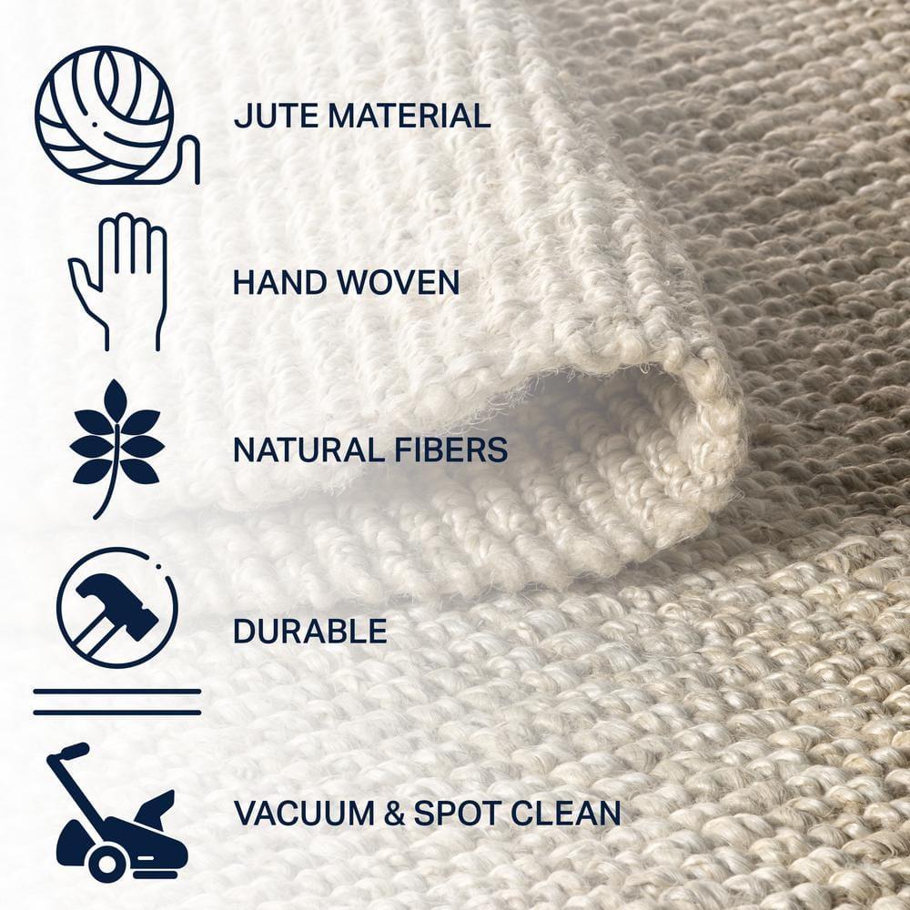 4'x6' Pata Hand Woven Chunky Jute Area Rug, Light Ivory - JONATHAN Y