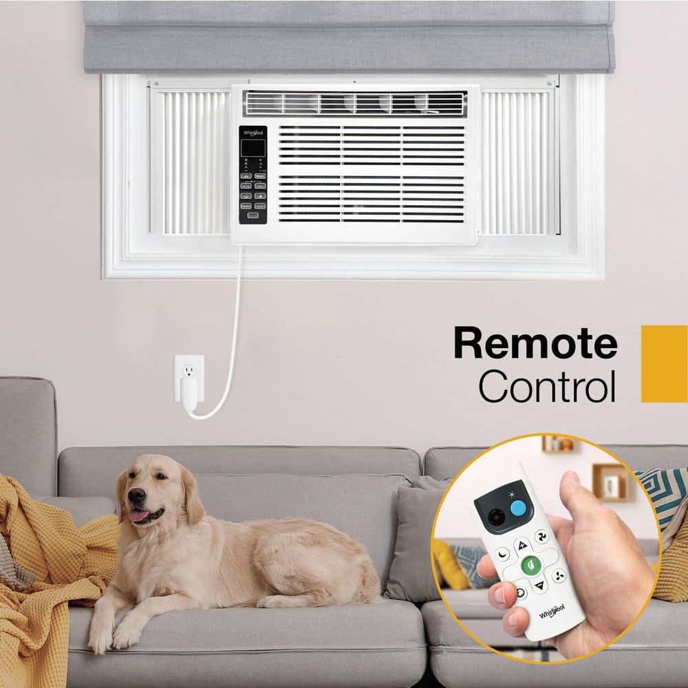 Whirlpool 6000 BTU 115V Window Mounted Air Conditioner and Dehumidifier: 3 Speeds, 8-Way Air Control, 200-500 sq. ft.