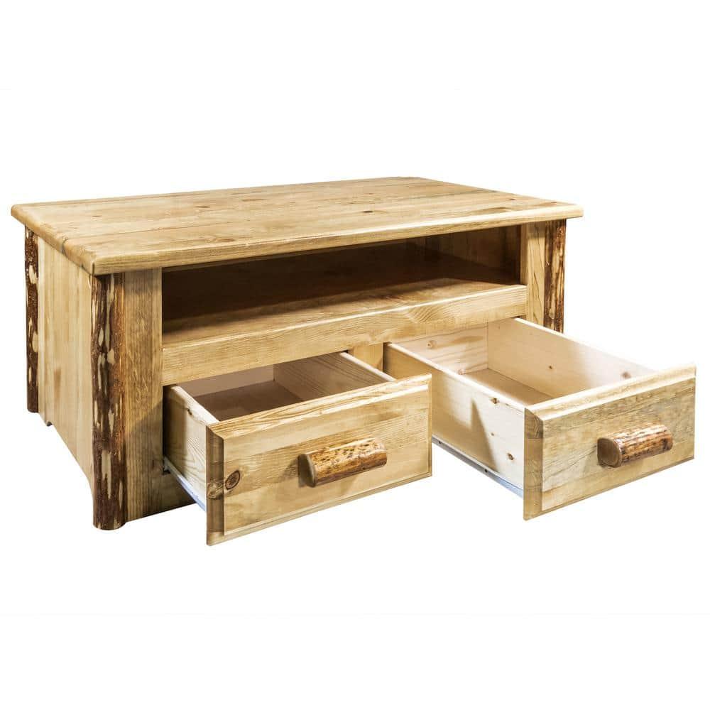 Rustic Pine 40" Rectangular Lift-Top Coffee Table with Storage