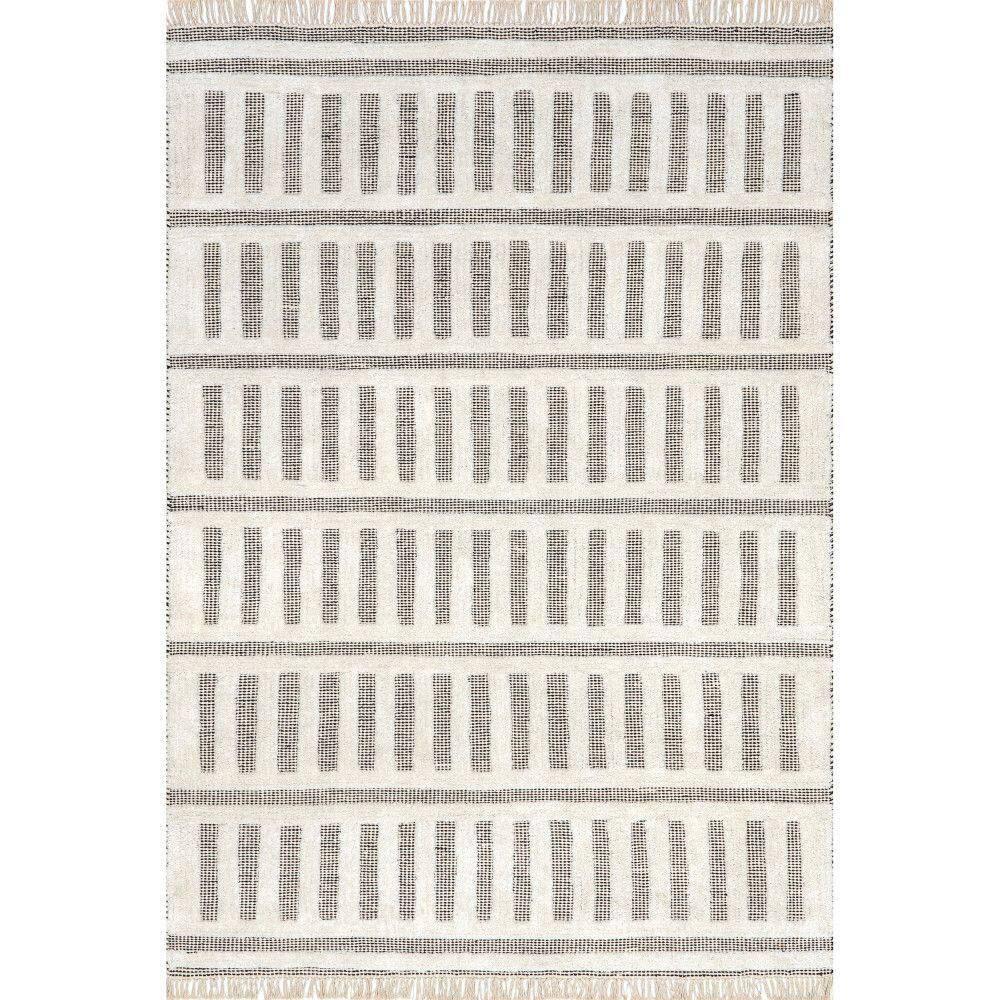 Ebern Designs Merrick Tasseled Cotton and Wool Area Rug